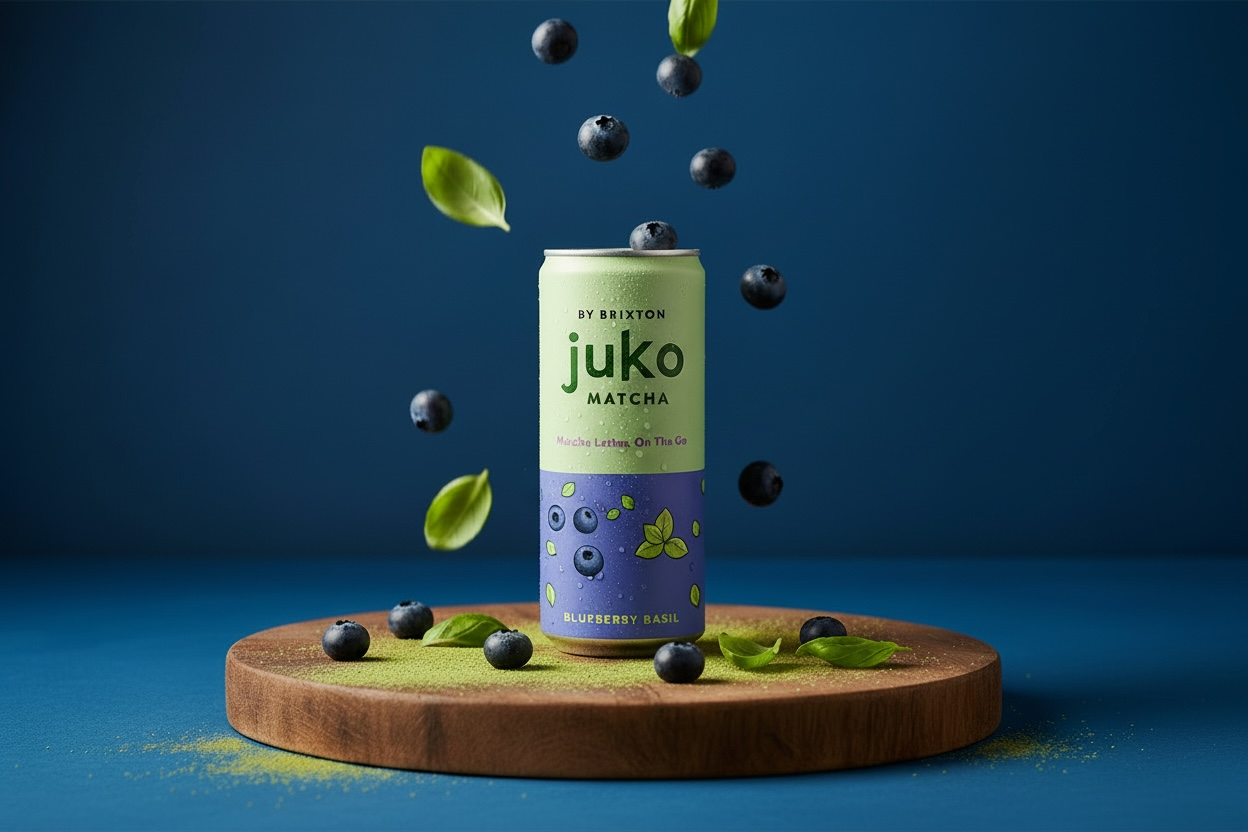 Juko Matcha Blueberry Basil 6 pack (12 oz can)
